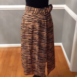 Wayf animal print midi skirt sz s